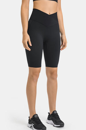 High Waist Biker Shorts with Pockets-Teresa's Fashionista LLC