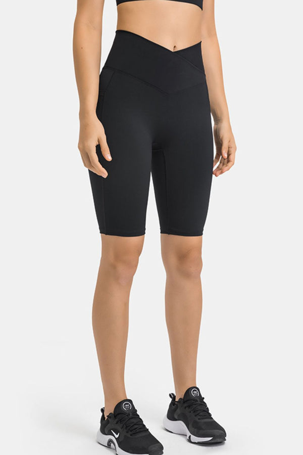 High Waist Biker Shorts with Pockets-Teresa's Fashionista LLC