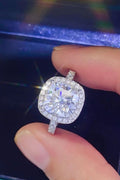 3 Carat Moissanite 925 Sterling Silver Square Ring-Teresa's Fashionista LLC