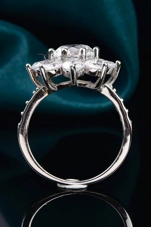 1 Carat Moissanite Flower Ring-Teresa's Fashionista LLC
