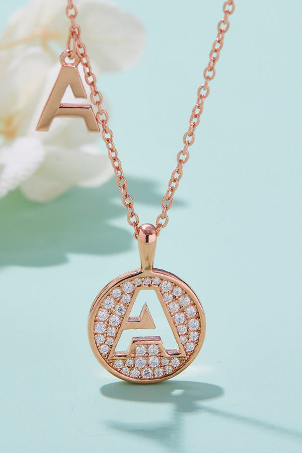 Moissanite A to J Pendant Necklace-Teresa's Fashionista LLC