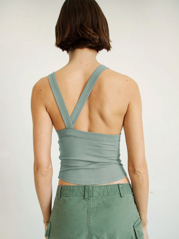 Halter Neck Ribbed Cropped Top-Teresa's Fashionista LLC