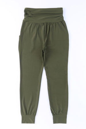 High-Rise Wide Waistband Joggers-Teresa's Fashionista LLC