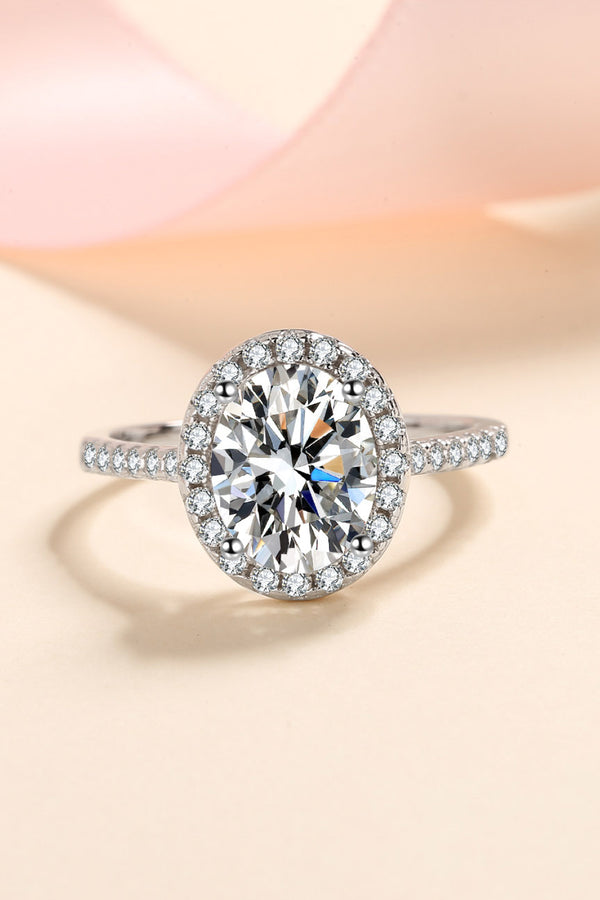 2 Carat Moissanite 925 Sterling Silver Halo Ring-Teresa's Fashionista LLC
