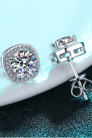 Let Me Love You 1 Carat Moissanite Stud Earrings-Teresa's Fashionista LLC
