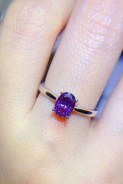 1 Carat Moissanite 4-Prong Solitaire Ring-Teresa's Fashionista LLC