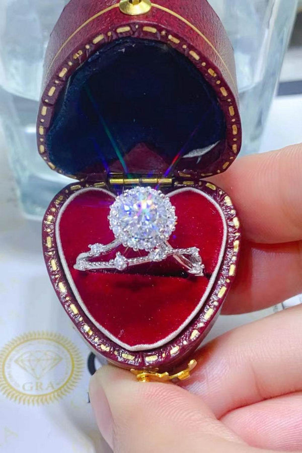 1 Carat Moissanite Platinum-Plated Ring-Teresa's Fashionista LLC