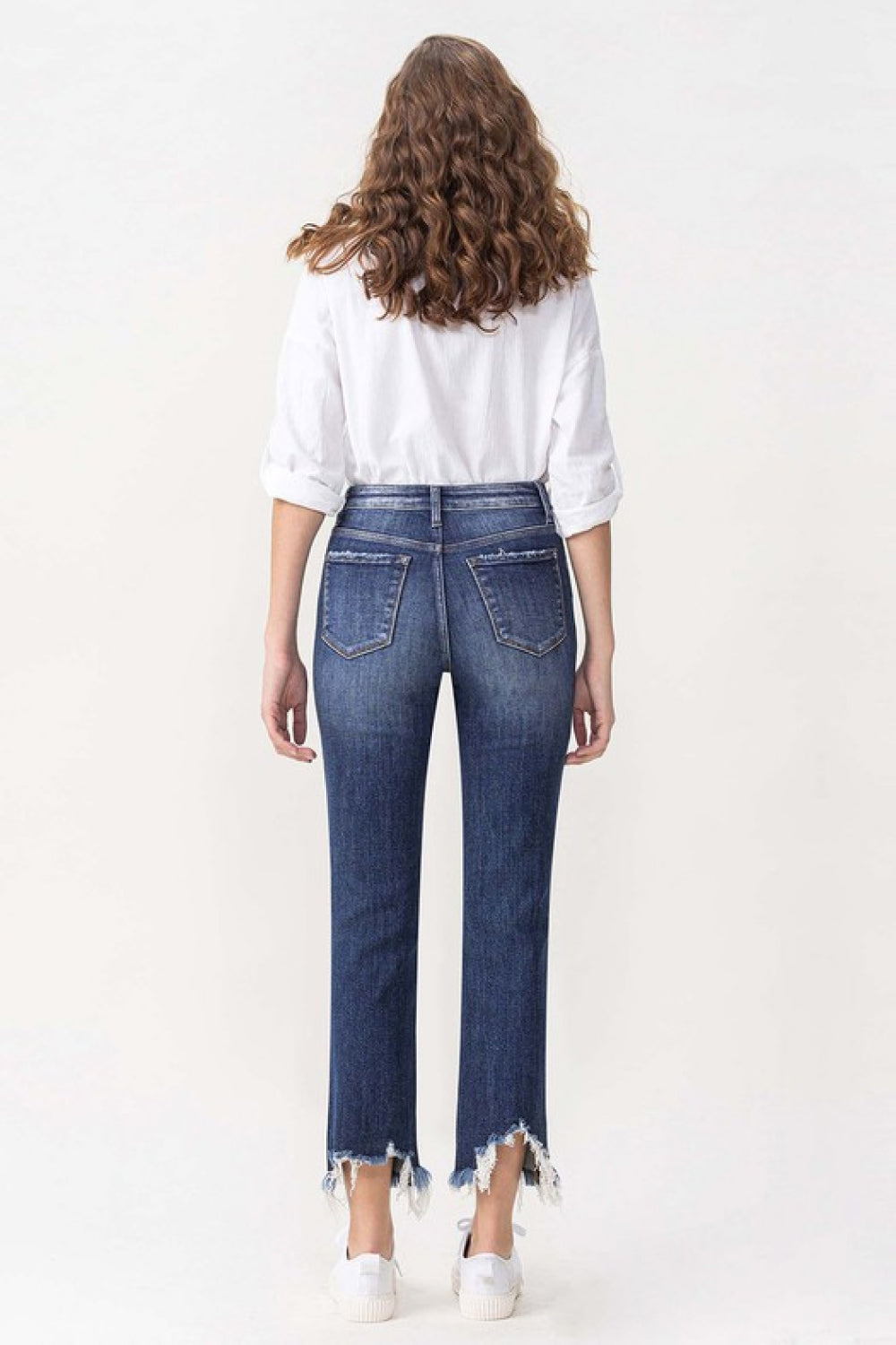 Lovervet Jackie Full Size High Rise Crop Straight Leg Jeans-Teresa's Fashionista LLC