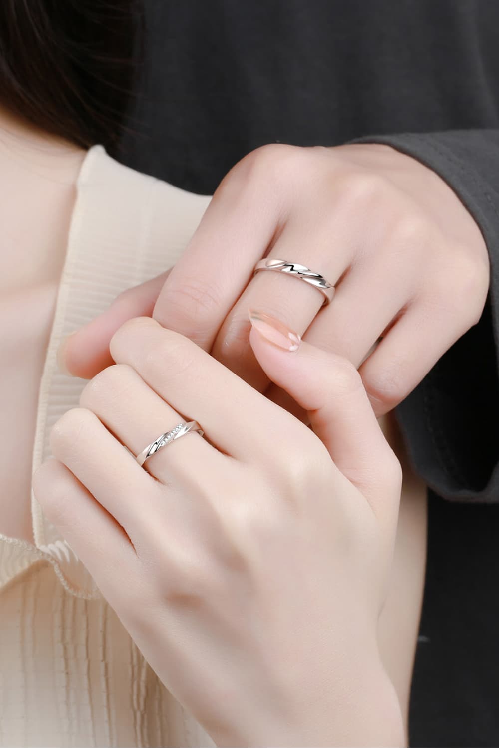 Minimalist 925 Sterling Silver Rhodium-Plated Ring-Teresa's Fashionista LLC