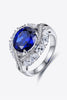 5 Carat Lab-Grown Sapphire Platinum-Plated Ring-Teresa's Fashionista LLC