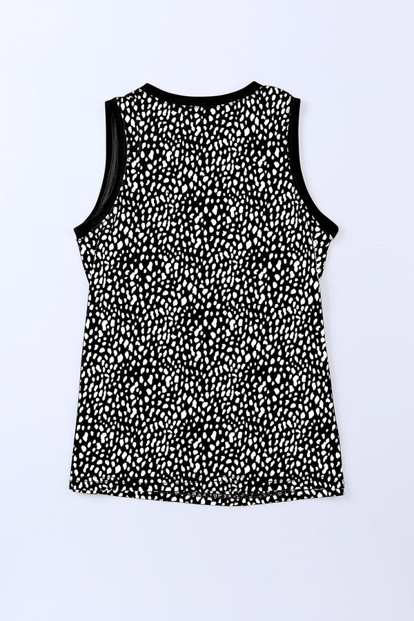 Printed Round Neck Tank-Teresa's Fashionista LLC