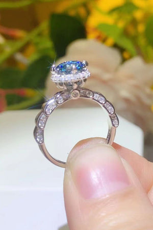 925 Sterling Silver 1 Carat Moissanite Cluster Ring-Teresa's Fashionista LLC