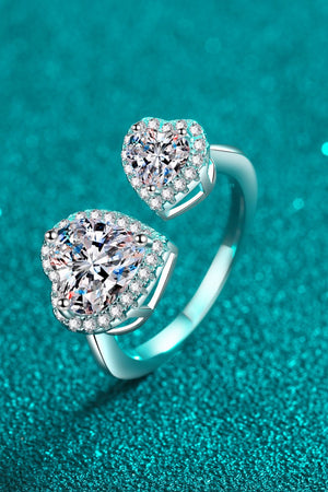 Heart-Shape Moissanite Open Ring-Teresa's Fashionista LLC
