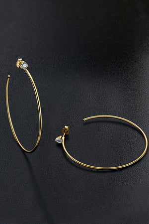 925 Sterling Silver Moissanite Hoop Earrings-Teresa's Fashionista LLC