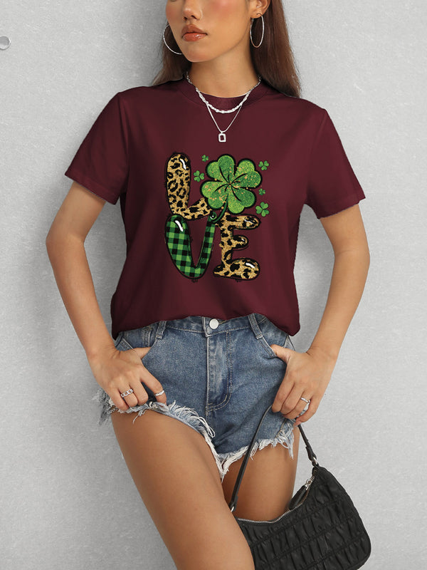 LOVE Round Neck Short Sleeve T-Shirt-Teresa's Fashionista LLC
