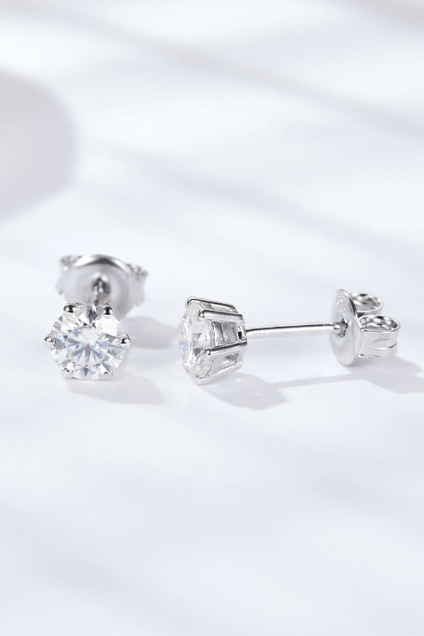 Good Days Ahead Moissanite Stud Earrings-Teresa's Fashionista LLC