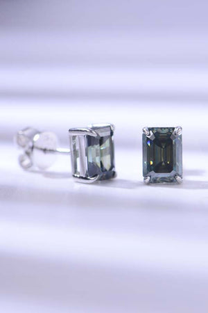 2 Carat Moissanite Stud Earrings in Green-Teresa's Fashionista LLC