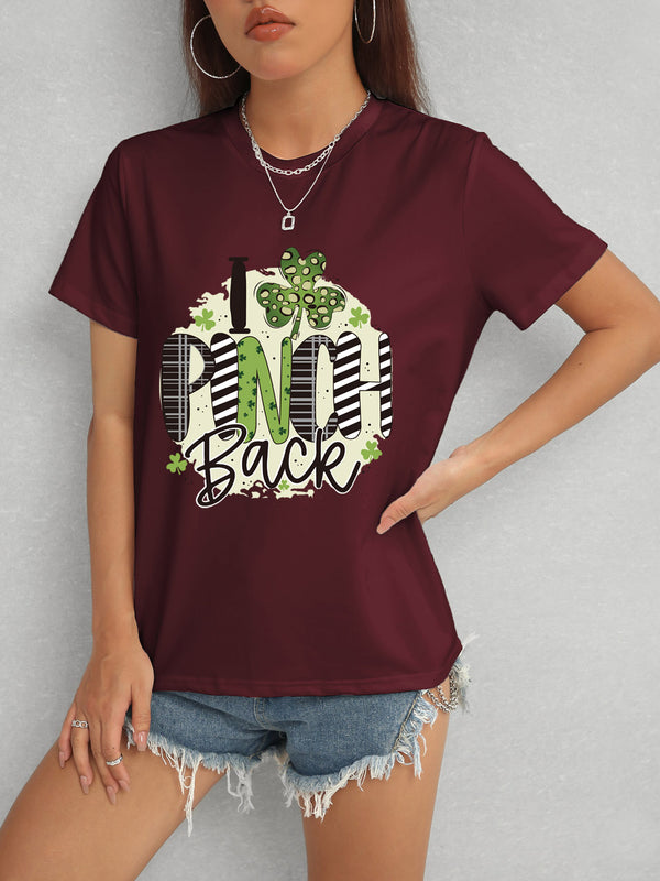 I PINCH BACK Round Neck Short Sleeve T-Shirt-Teresa's Fashionista LLC
