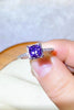 1 Carat Moissanite Platinum-Plated Square Ring-Teresa's Fashionista LLC