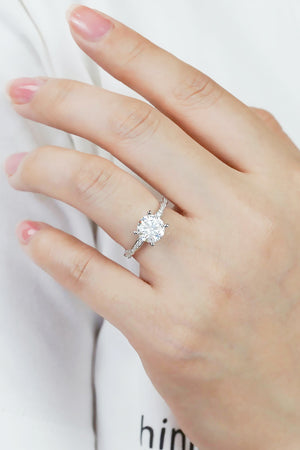 1.5 Carat Moissanite Side Stone Ring-Teresa's Fashionista LLC