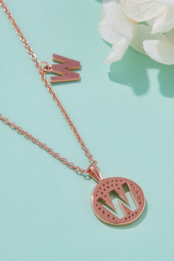 Moissanite U to Z Pendant Necklace-Teresa's Fashionista LLC
