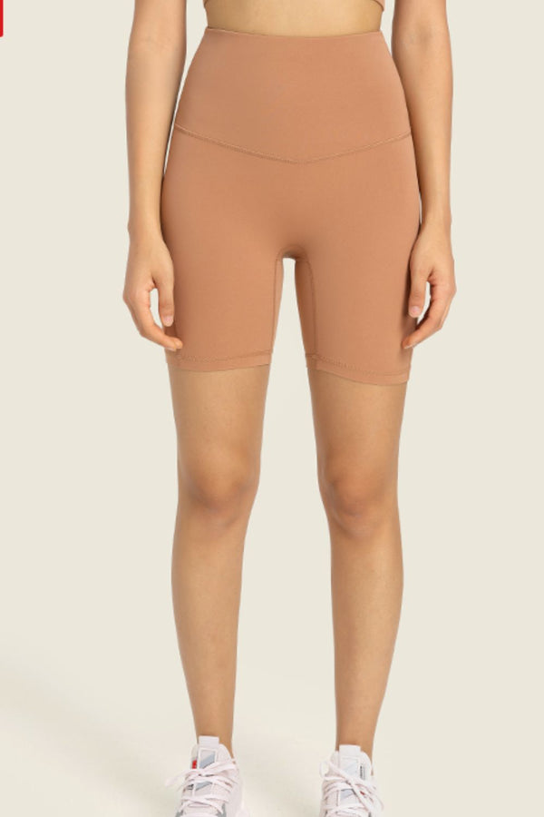 Seamless High-Rise Wide Waistband Biker Shorts-Teresa's Fashionista LLC