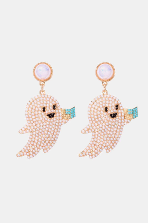 Ghost Shape Synthetic Pearl Dangle Earrings-Teresa's Fashionista LLC