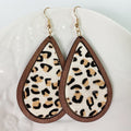 Teardrop Shape Wooden Dangle Earrings-Teresa's Fashionista LLC