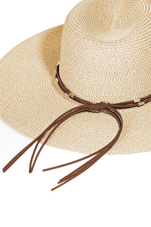 Fame Rope Strap Wide Brim Weave Hat-Teresa's Fashionista LLC