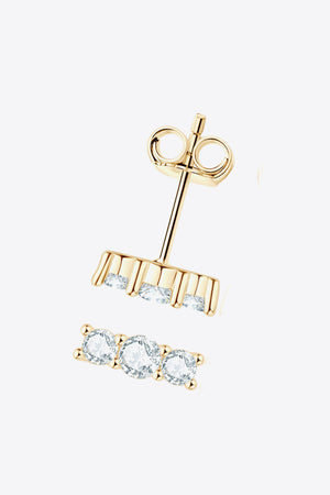 Heartbeat Rhythm 925 Sterling Silver Moissanite Stud Earrings-Teresa's Fashionista LLC