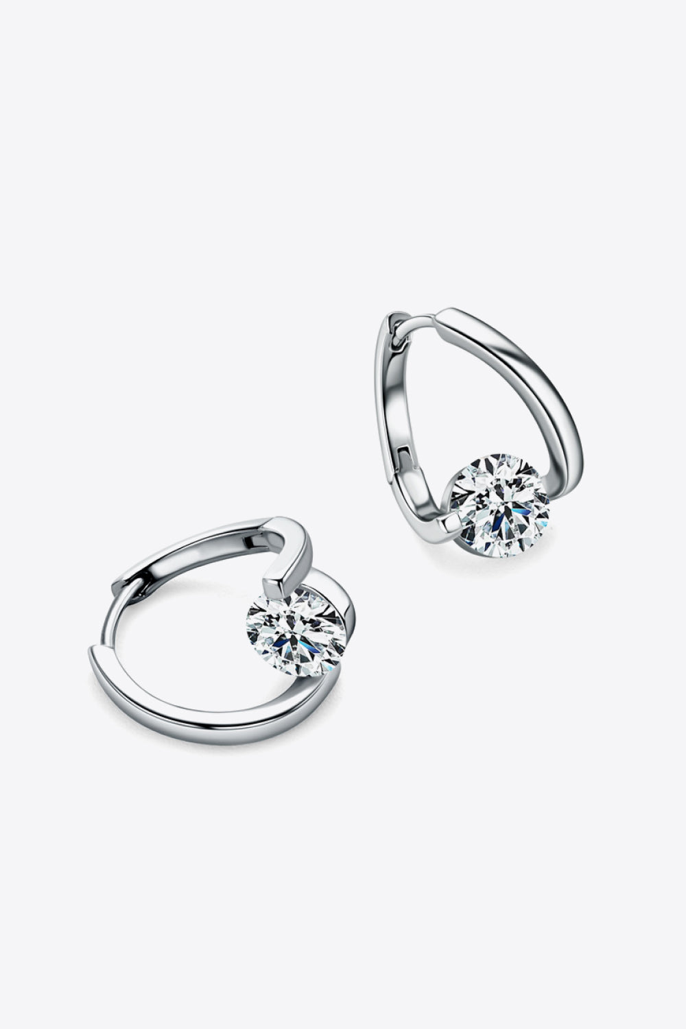 2 Carat Moissanite 925 Sterling Silver Heart Earrings-Teresa's Fashionista LLC