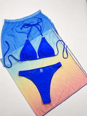 Gradient Halter Neck Three-Piece Swim Set-Teresa's Fashionista LLC