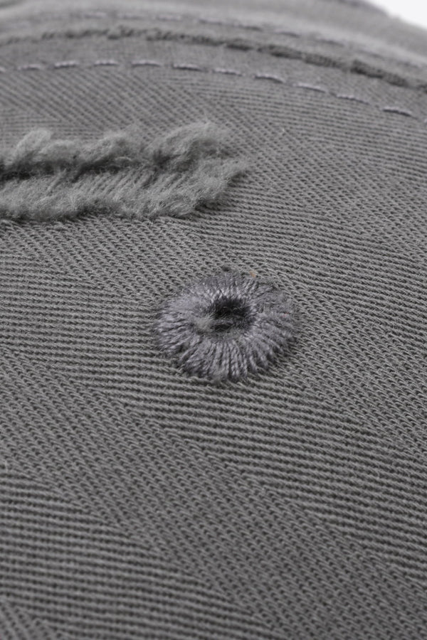 Distressed Adjustable Baseball Cap-Teresa's Fashionista LLC