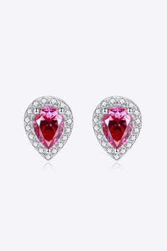 2 Carat Moissanite Teardrop Stud Earrings in Rose-Teresa's Fashionista LLC