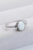 925 Sterling Silver Platinum-Plated Opal Ring-Teresa's Fashionista LLC