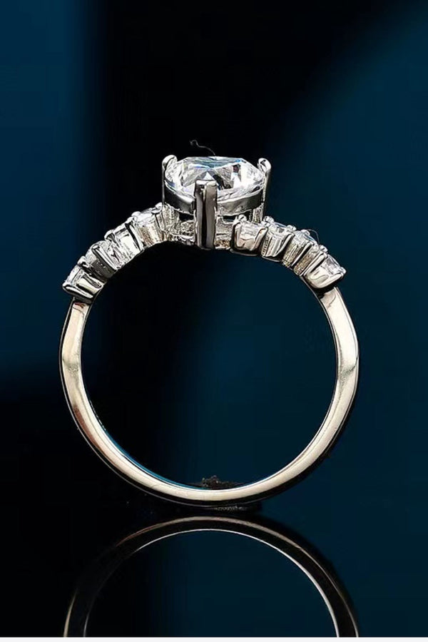 1 Carat Moissanite Heart 925 Sterling Silver Ring-Teresa's Fashionista LLC