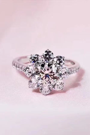 1 Carat Moissanite Flower Ring-Teresa's Fashionista LLC