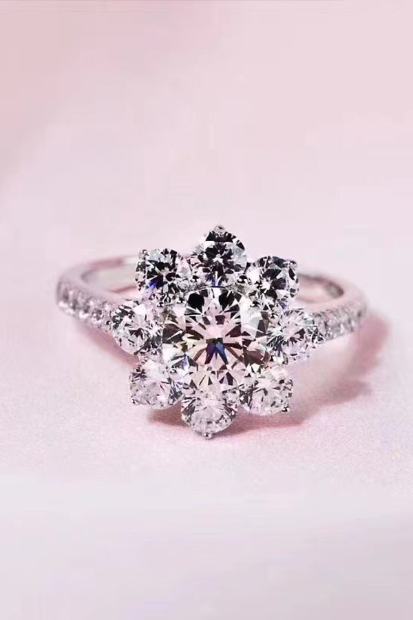 1 Carat Moissanite Flower Ring-Teresa's Fashionista LLC
