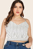 Plus Size Striped Tie-Back Cropped Cami-Teresa's Fashionista LLC