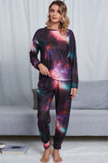 Tie-Dye Crewneck Top and Drawstring Waist Joggers Lounge Set-Teresa's Fashionista LLC