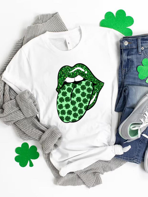 Saint Patrick's Day Round Neck T-Shirt-Teresa's Fashionista LLC
