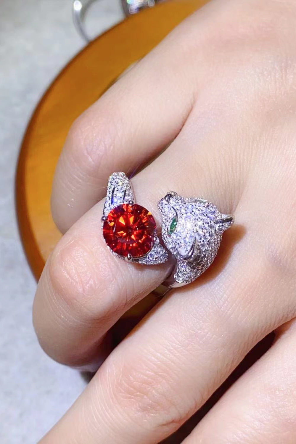 2 Carat Moissanite Adjustable Animal Ring-Teresa&#39;s Fashionista LLC