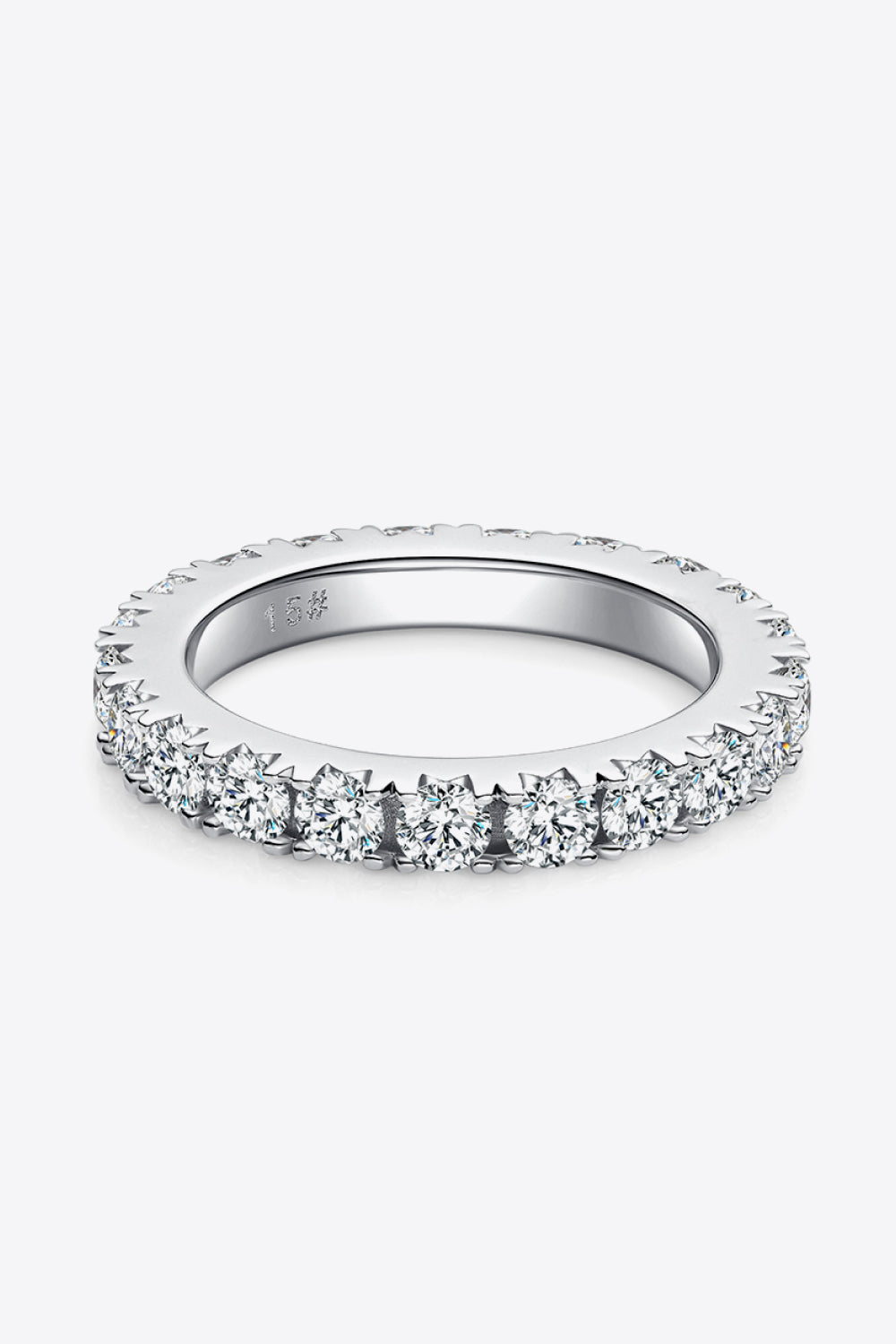 2.3 Carat Moissanite 925 Sterling Silver Eternity Ring-Teresa's Fashionista LLC