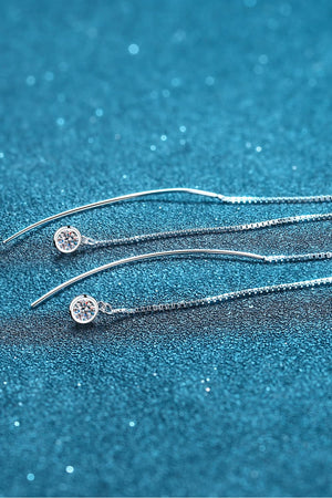 Moissanite 925 Sterling Silver Threader Earrings-Teresa's Fashionista LLC