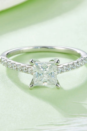 1.21 Carat Moissanite 925 Sterling Silver Side Stone Ring-Teresa's Fashionista LLC