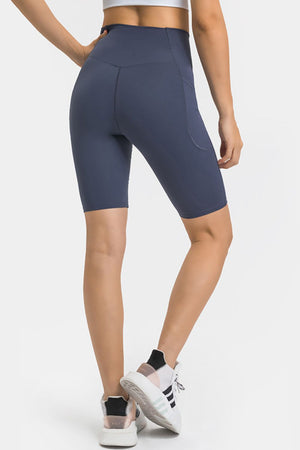 High Waist Biker Shorts with Pockets-Teresa's Fashionista LLC