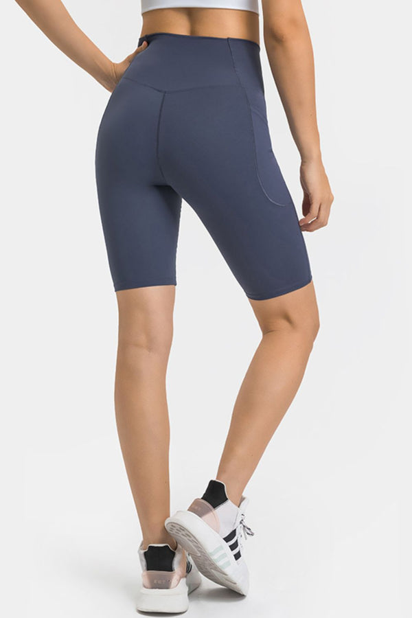 High Waist Biker Shorts with Pockets-Teresa's Fashionista LLC