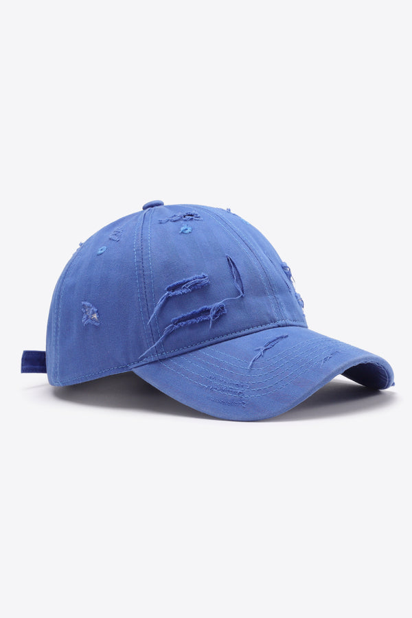 Distressed Adjustable Baseball Cap-Teresa's Fashionista LLC