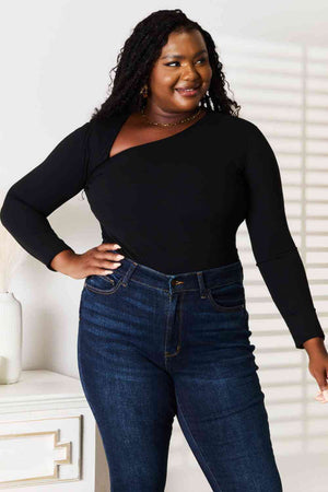 Basic Bae Asymmetrical Neck Long Sleeve Top-Teresa's Fashionista LLC