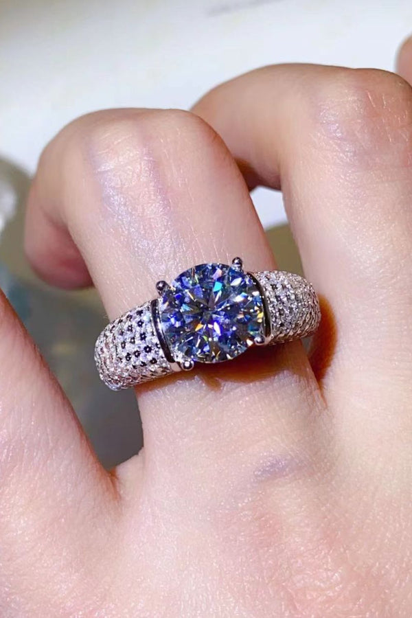 3 Carat Moissanite Side Stone Ring-Teresa's Fashionista LLC
